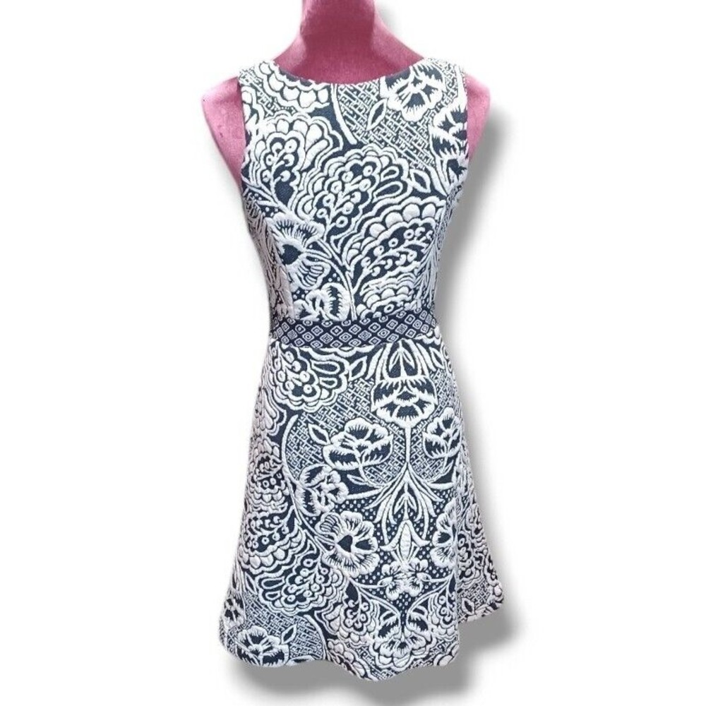 ett:twa Anthropologie Lined Womens XS Black White Sleeveless Valery Shift Dress - Picture 4 of 16